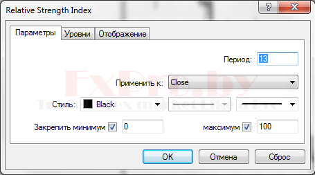 Индикатор RSI настройка
