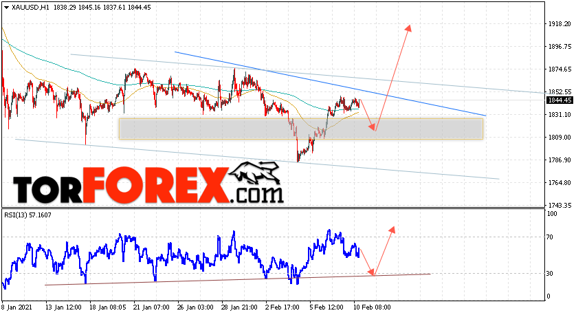 XAU/USD прогноз цен на Золото на 11 февраля 2021