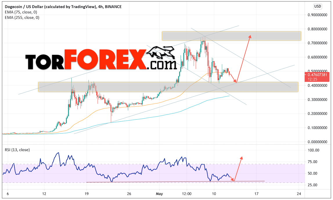 Dogecoin прогноз курса Догикоина на 13 мая 2021