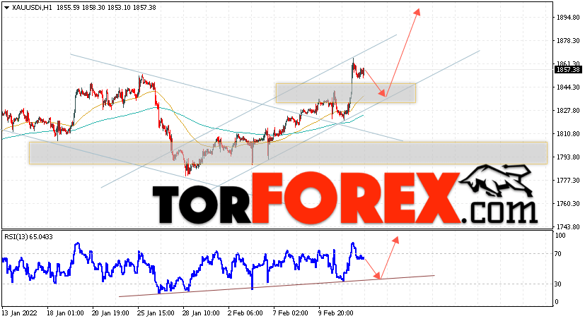 XAU/USD прогноз цен на Золото на 15 февраля 2022