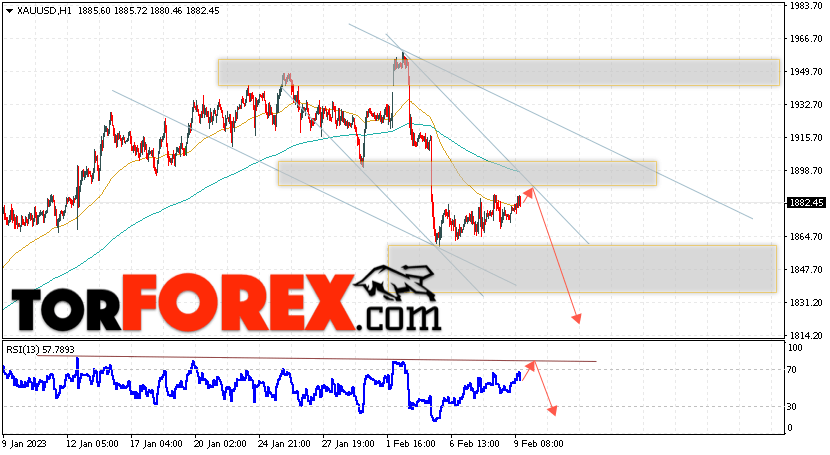 XAU/USD прогноз цен на Золото на 10 февраля 2023