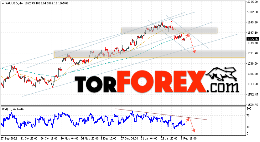 XAU/USD прогноз цен на Золото на 14 февраля 2023