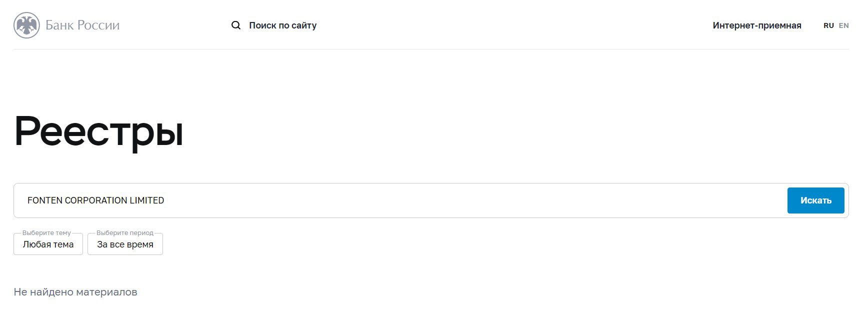 FIBO MARKETS Ltd реестр