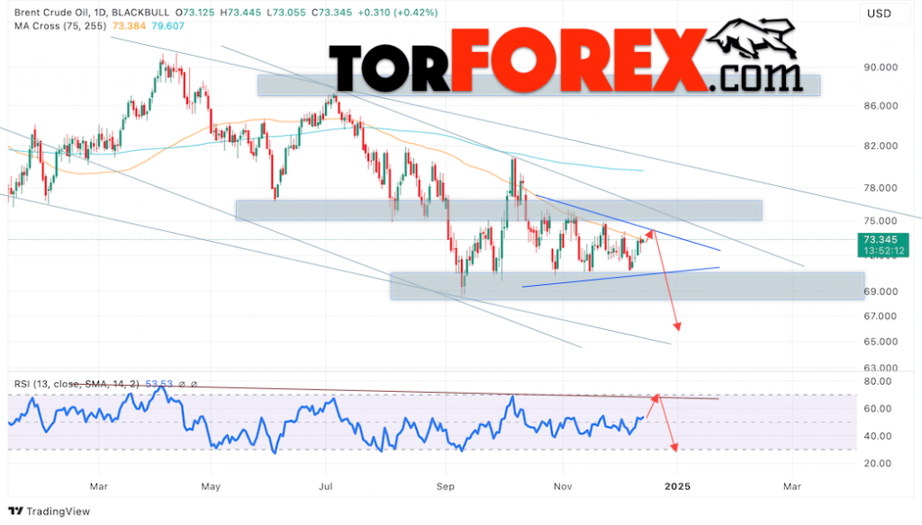 Brent прогноз нефти на 16 — 20 декабря 2024