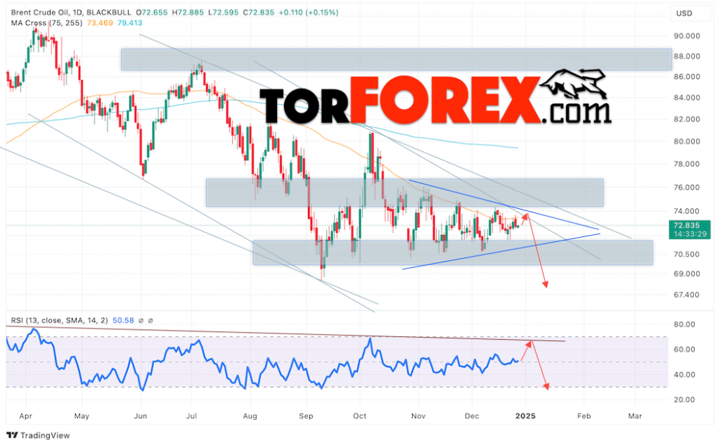 Brent прогноз нефти на 30 декабря 2024 — 3 января 2025
