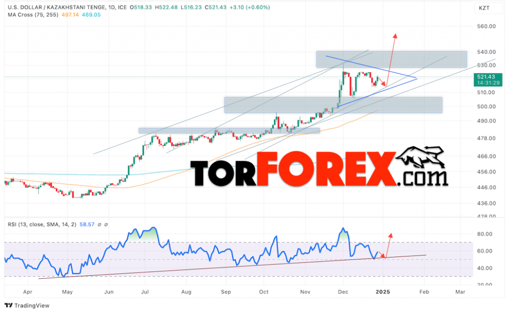 Курс Тенге прогноз на 30 декабря 2024 — 3 января 2025