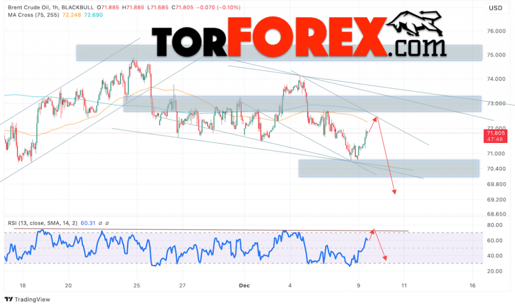 Нефть прогноз цены Brent на 10 декабря 2024