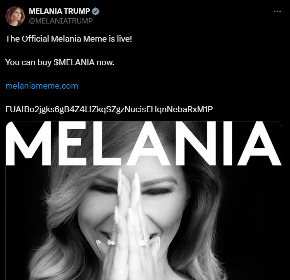 мелания трамп запустила мемкоин melania мелания трамп запустила мемкоин melania