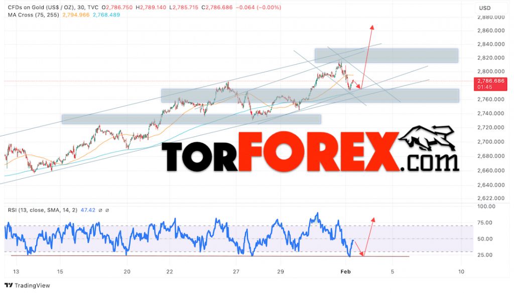 Цена Золота прогноз XAU/USD на 4 февраля 2025
