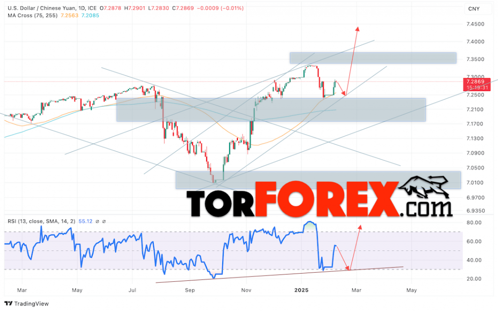 Китайский Юань прогноз на 10 — 14 февраля 2025