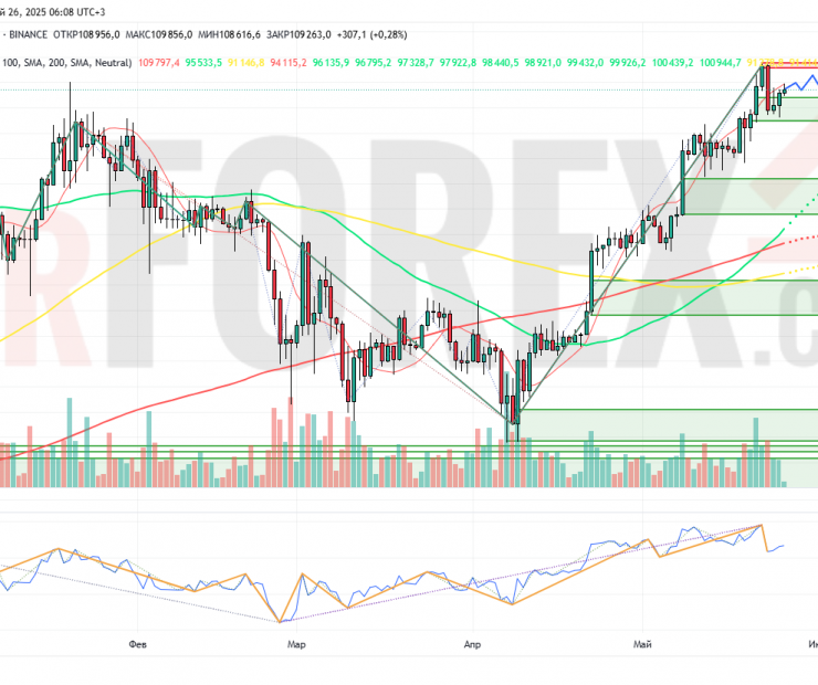 Прогноз Биткоин Доллар BTC/USDT на неделю 26 мая — 1 июня 2025