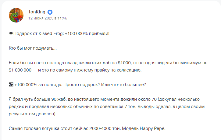 kissed frog подарок тг kissed frog подарок тг