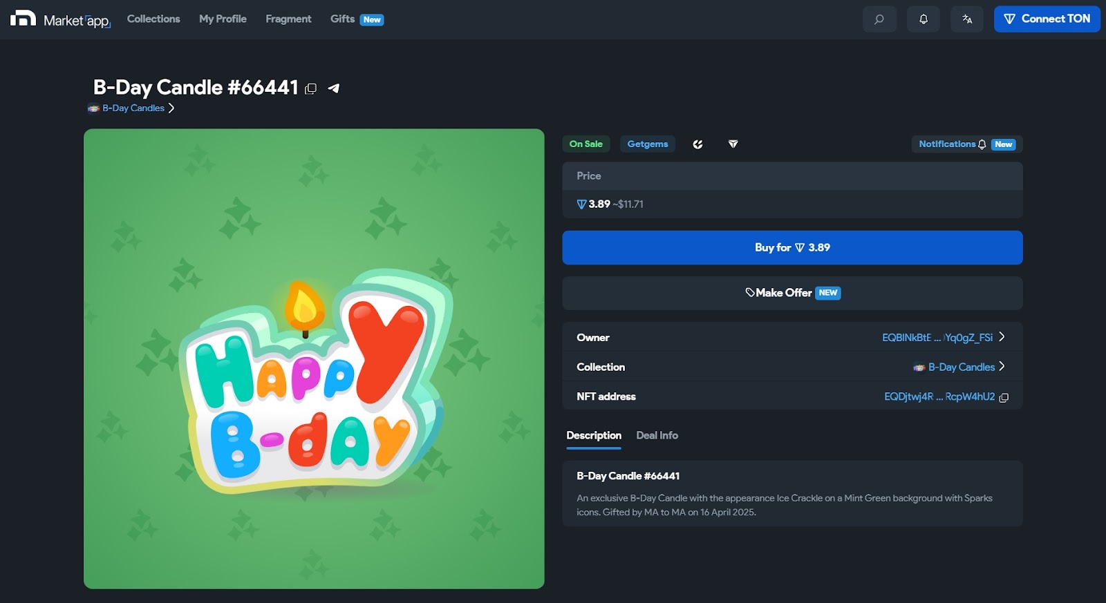 подарок в тг b day candle подарок в тг b day candle