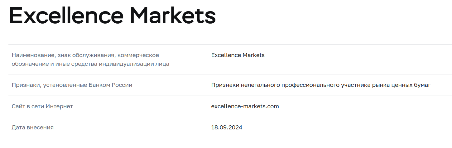 excellence markets отзыв excellence markets отзыв