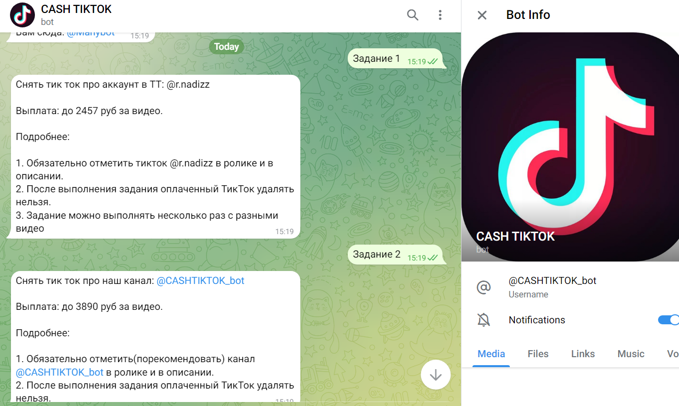 тик ток бот в телеграмм для заработка тик ток бот в телеграмм для заработка