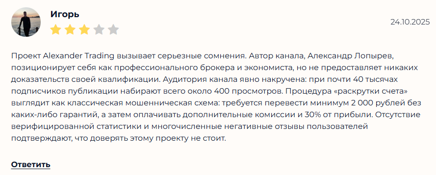 Alexander A Trader1 Alexander A Trader1