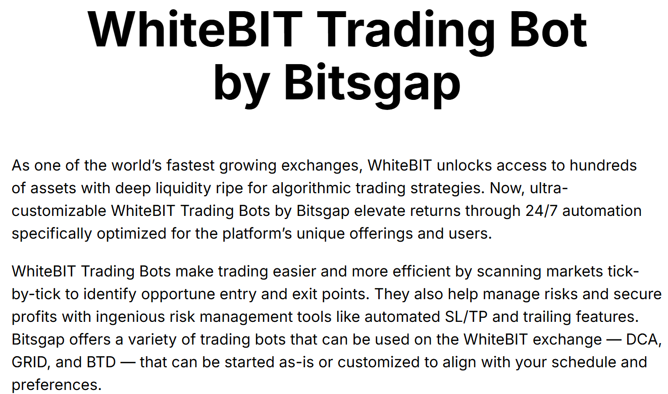 WhiteBIT Trading Bot WhiteBIT Trading Bot