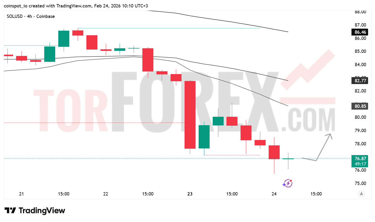 Прогноз цены SOL/USD на 25 февраля 2026 года