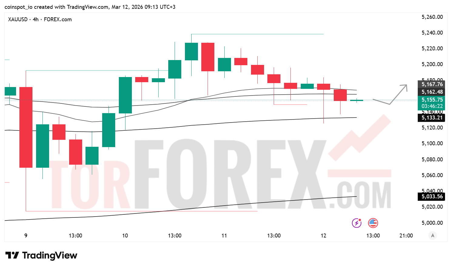 Прогноз цены XAU/USD на 13 марта 2026 года