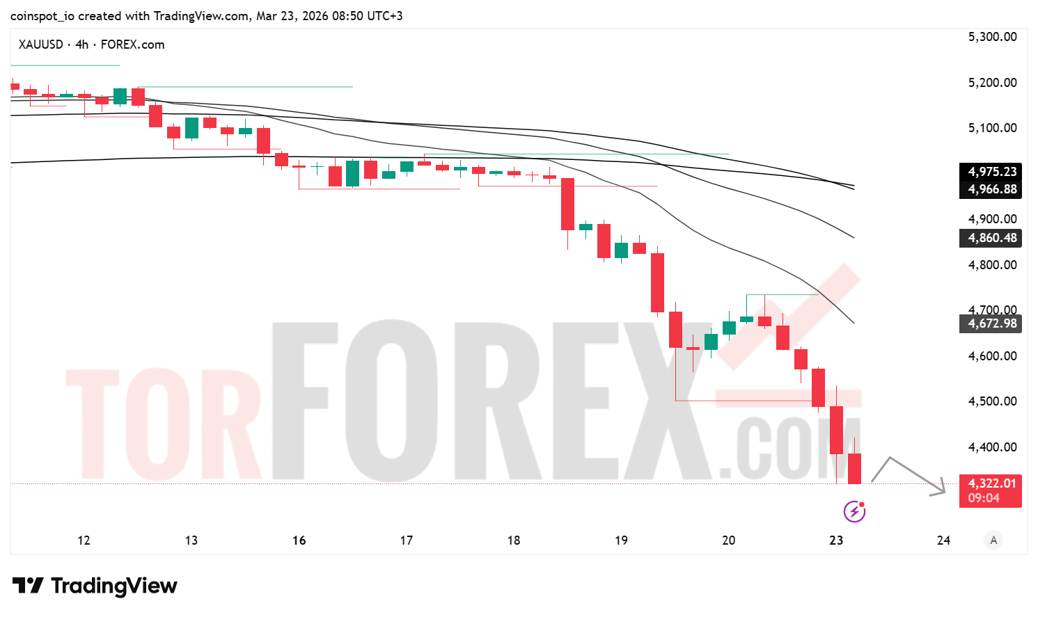 Прогноз цены XAU/USD на 24 марта 2026 года